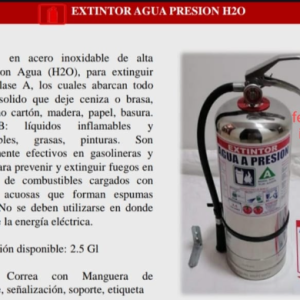 EXTINTOR AGUA PRESION H2O